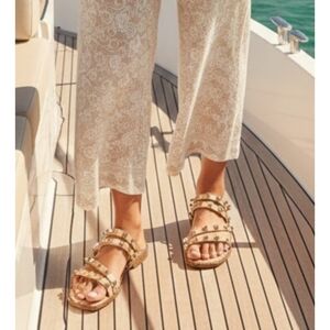 A New Day Hollis Embellished Slide Sandals Tan Size 6